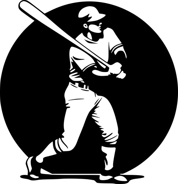 Vector ilustración vectorial de logotipo minimalista y plano de béisbol