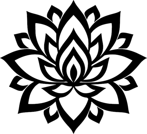 Ilustración vectorial del logotipo minimalista y plano de Mandala