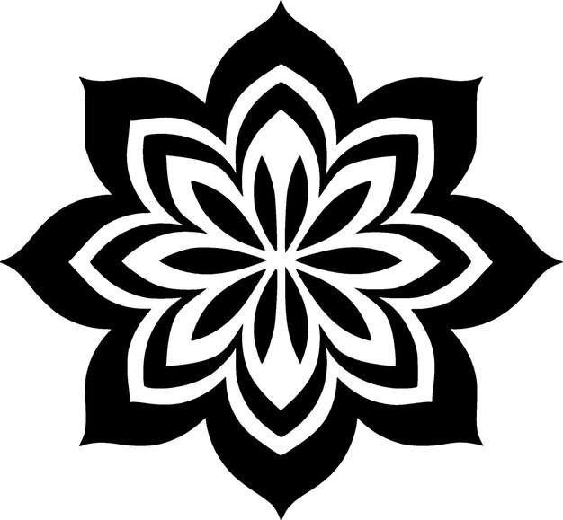 Ilustración vectorial del logotipo minimalista y plano de Mandala