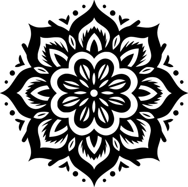 Ilustración vectorial del logotipo minimalista y plano de mandala