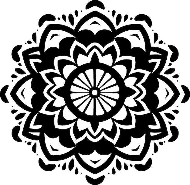 Ilustración vectorial del logotipo minimalista y plano de Mandala