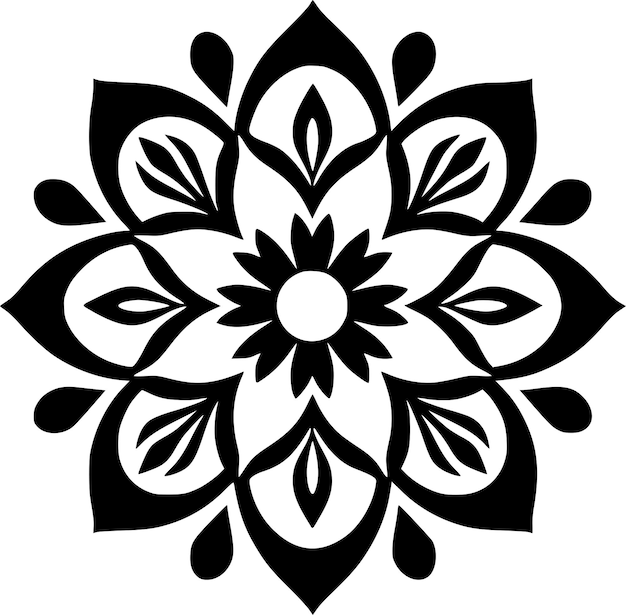 Ilustración vectorial del logotipo minimalista y plano de Mandala