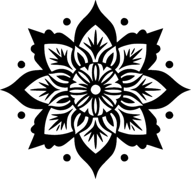 Ilustración vectorial del logotipo minimalista y plano de Mandala