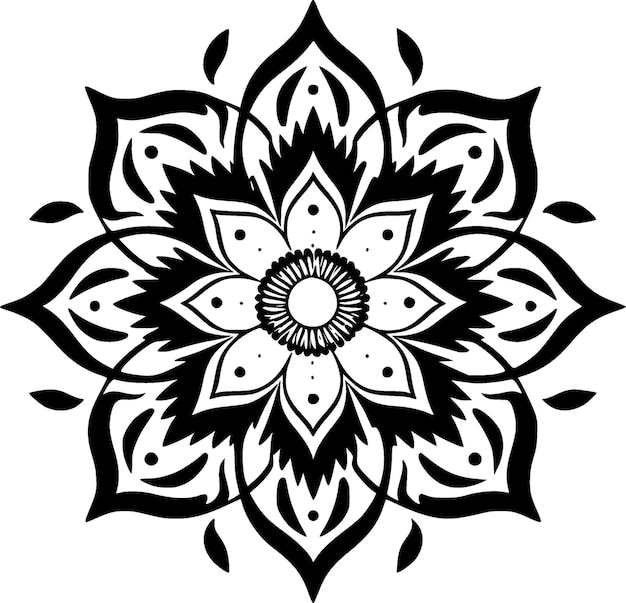 Ilustración vectorial del logotipo minimalista y plano de Mandala