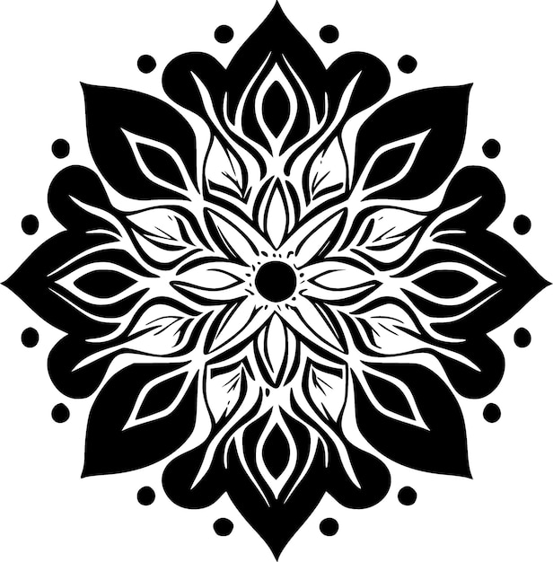 Ilustración vectorial del logotipo minimalista y plano de Mandala