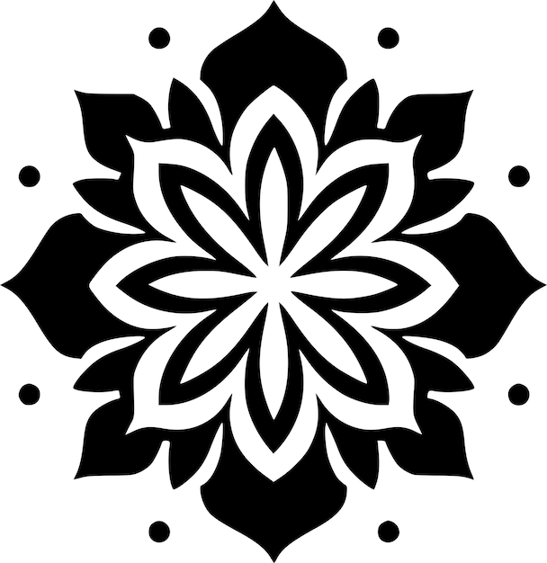 Ilustración vectorial del logotipo minimalista y plano de Mandala