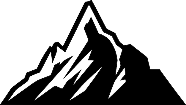 Vector ilustración vectorial del logotipo minimalista y plano de las montañas