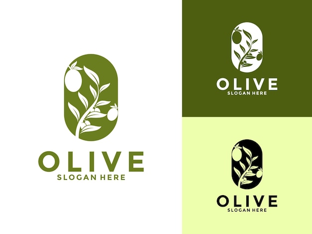 Ilustración vectorial de logotipo moderno de aceite de oliva Modelo de diseño de logotipo de aceite de olio de oliva premium