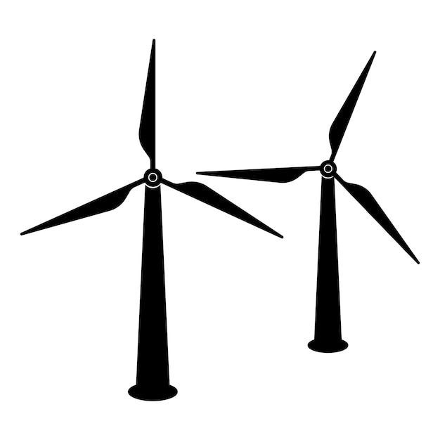 Ilustración vectorial del logotipo del molino de viento diseño plano