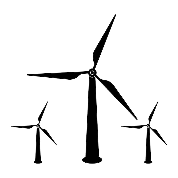 Ilustración vectorial del logotipo del molino de viento diseño plano