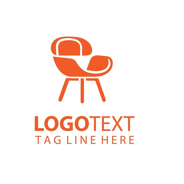 Ilustración vectorial del logotipo de un mueble de silla