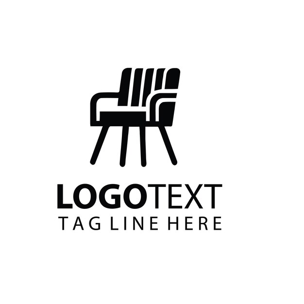 Ilustración vectorial del logotipo de un mueble de silla