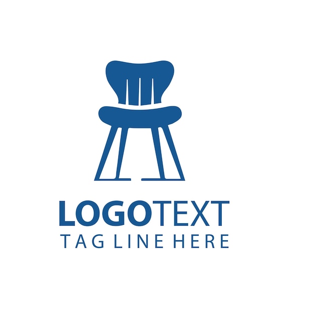 Ilustración vectorial del logotipo de un mueble de silla