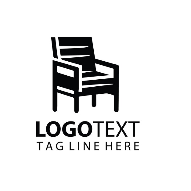 Ilustración vectorial del logotipo de un mueble de silla