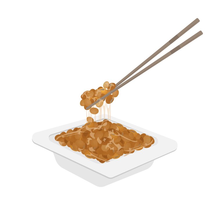 Ilustración vectorial del logotipo de natto o soja fermentada