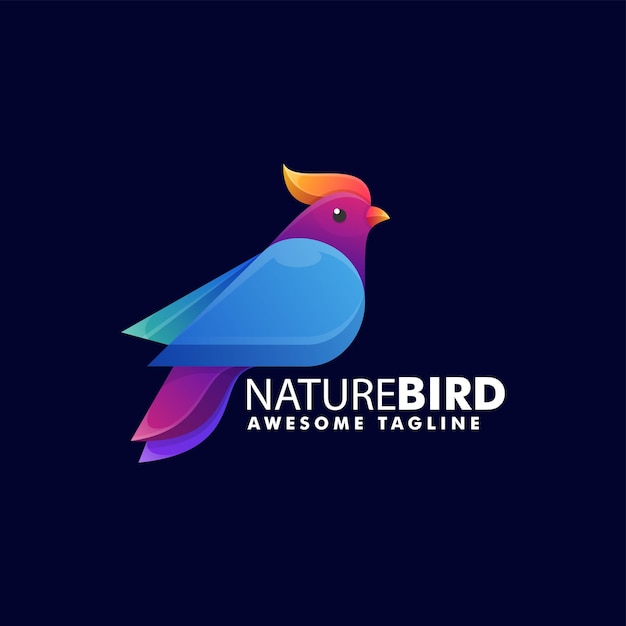 Ilustración vectorial del logotipo Naturaleza Gradiente de pájaros Estilo colorido