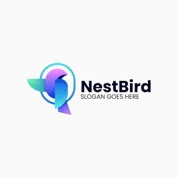 Ilustración vectorial del logotipo Nido de pájaro Gradiente Estilo colorido