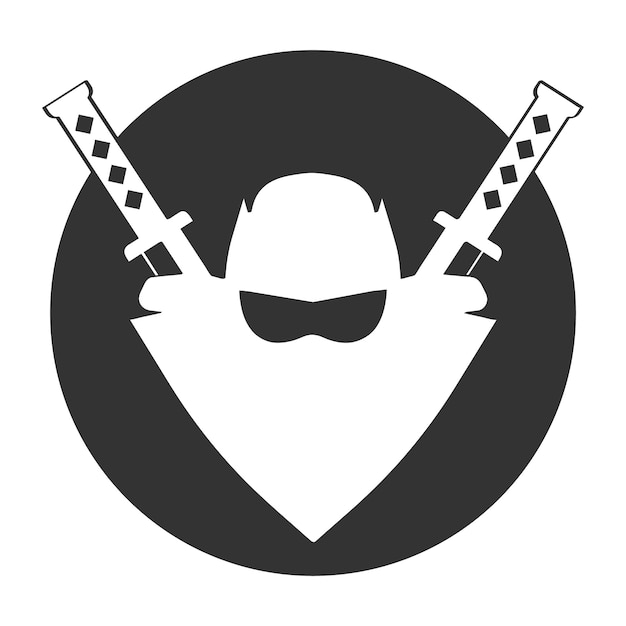 la ilustración vectorial del logotipo de ninjas
