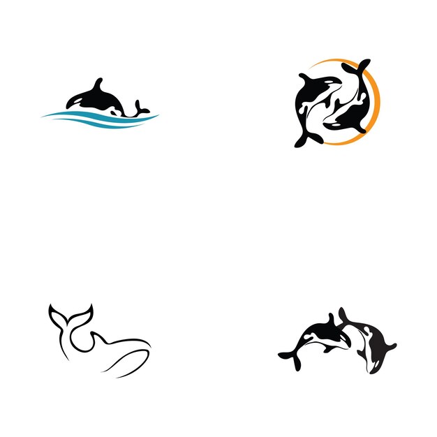Ilustración vectorial del logotipo de la orca en un diseño de moda