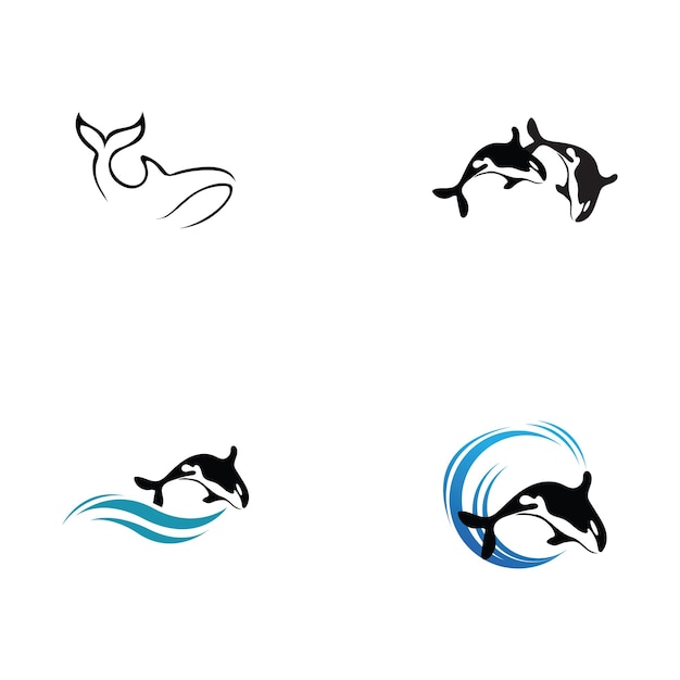 Ilustración vectorial del logotipo de la orca en un diseño de moda