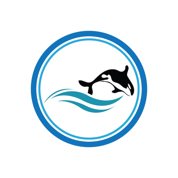 Ilustración vectorial del logotipo de la orca en un diseño de moda