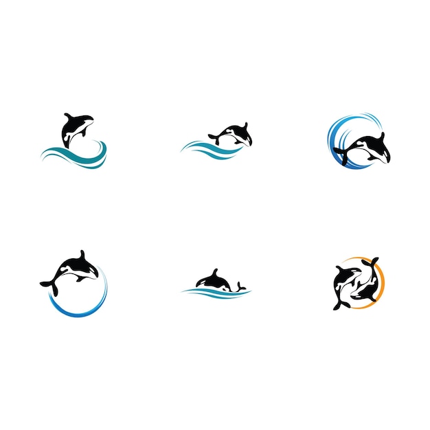 Ilustración vectorial del logotipo de la orca en un diseño de moda