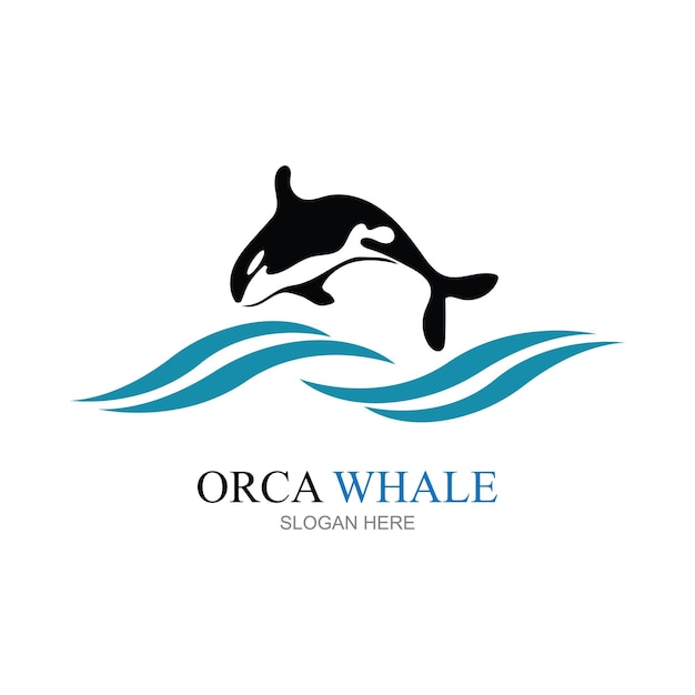 Ilustración vectorial del logotipo de la orca en un diseño de moda
