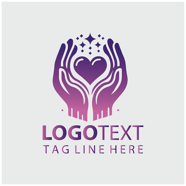 Ilustración vectorial del logotipo de la organización benéfica Hand Heart