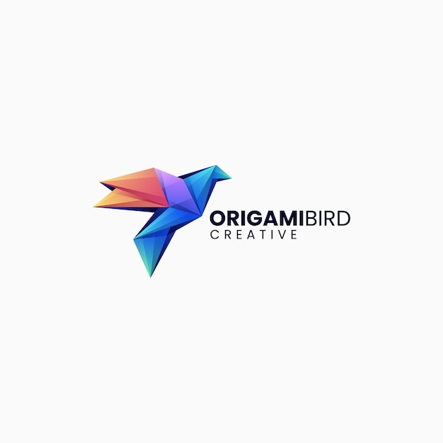 Ilustración vectorial del logotipo Origami Gradiente de pájaro Estilo colorido