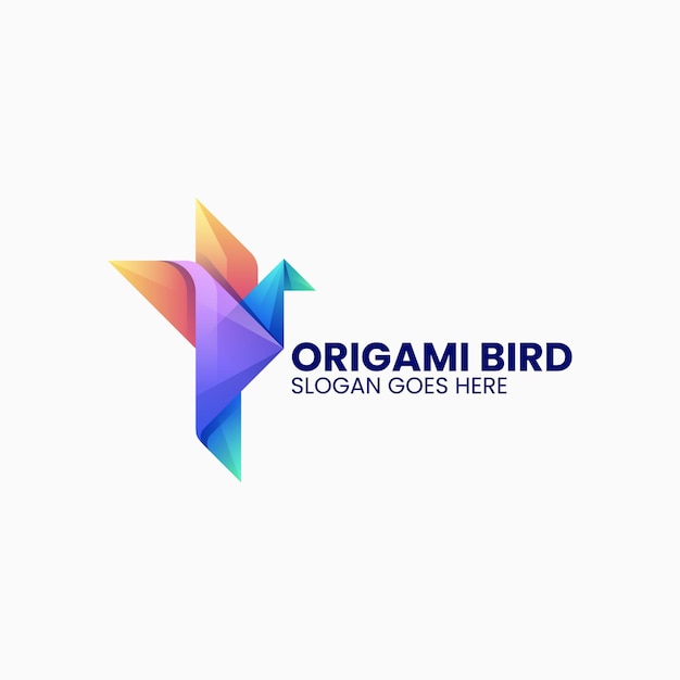 Ilustración vectorial del logotipo Origami Gradiente de pájaro Estilo colorido