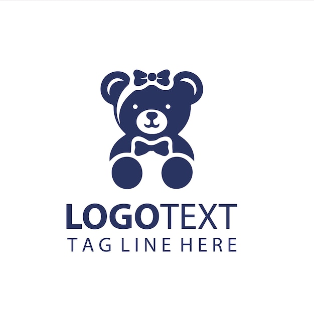 Ilustración vectorial del logotipo del oso de peluche