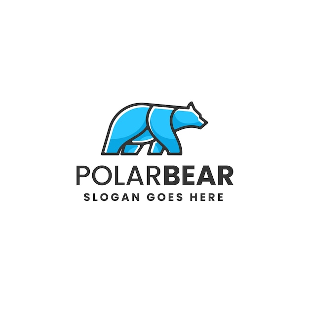 Ilustración vectorial del logotipo El oso polar es la mascota de amor Estilo de dibujos animados