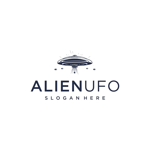 Ilustración vectorial del logotipo de un OVNI alienígena
