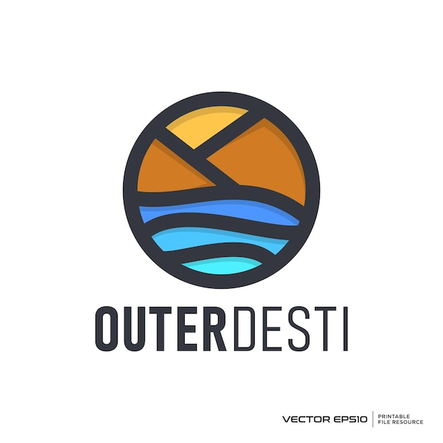 Ilustración vectorial del logotipo del paisaje