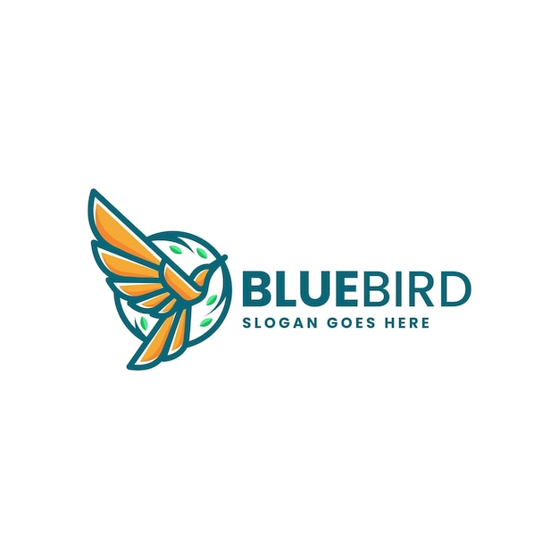 Ilustración vectorial del logotipo Pájaro azul Estilo de mascota simple