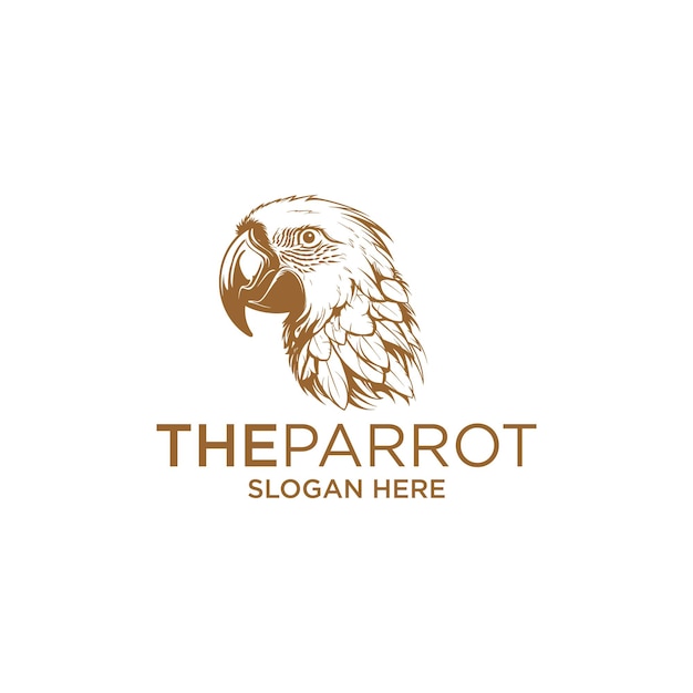 Ilustración vectorial del logotipo del pájaro cabeza de loro