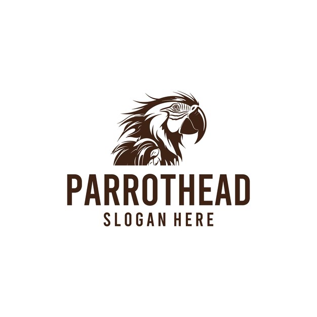 Ilustración vectorial del logotipo del pájaro cabeza de loro