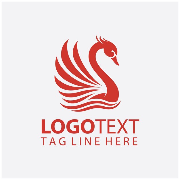 Ilustración vectorial del logotipo del pájaro cisne