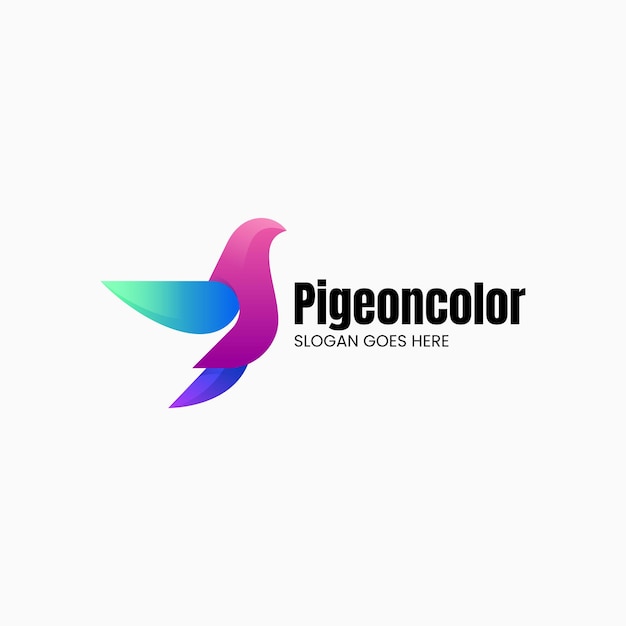 Ilustración vectorial del logotipo paloma gradiente estilo de colores