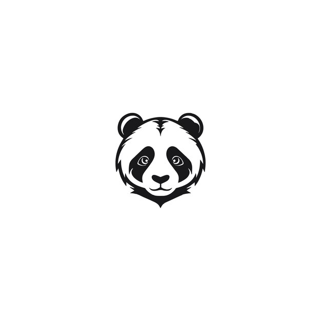 Ilustración vectorial del logotipo del panda de cabeza enojada