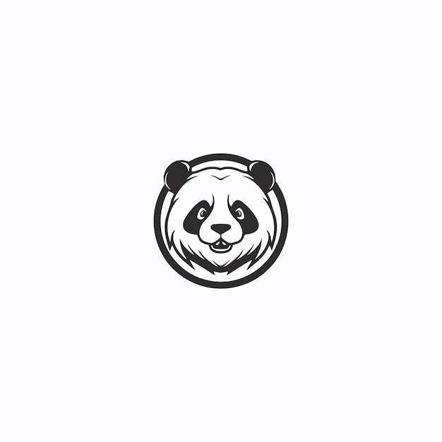 Ilustración vectorial del logotipo del panda de cabeza enojada