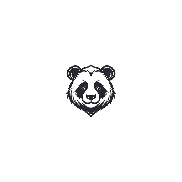 Ilustración vectorial del logotipo del panda de cabeza enojada