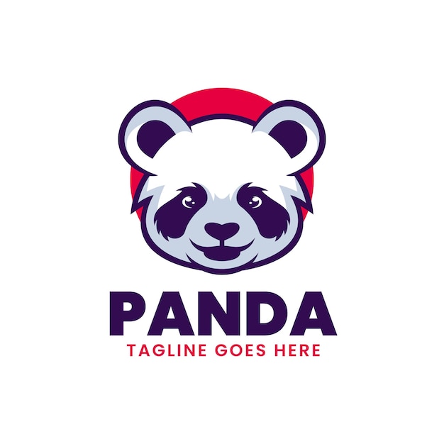 Ilustración vectorial del logotipo Panda Simple Estilo de mascota