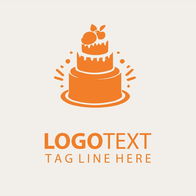 Ilustración vectorial del logotipo del pastel de cumpleaños