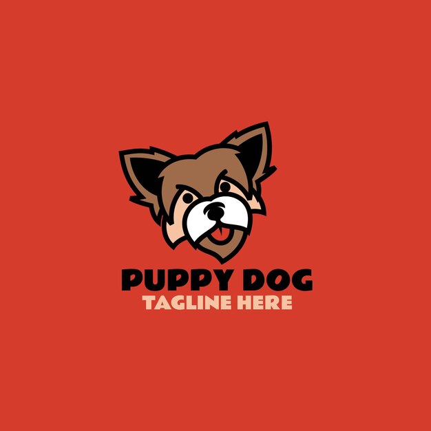 Ilustración vectorial del logotipo perro estilo de mascota simple