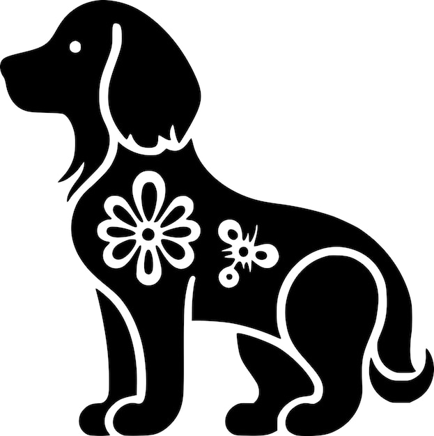 Vector ilustración vectorial de logotipo de perro minimalista y plano