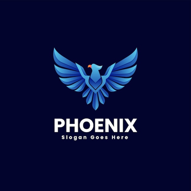 Vector ilustración vectorial del logotipo phoenix gradiente estilo de colores