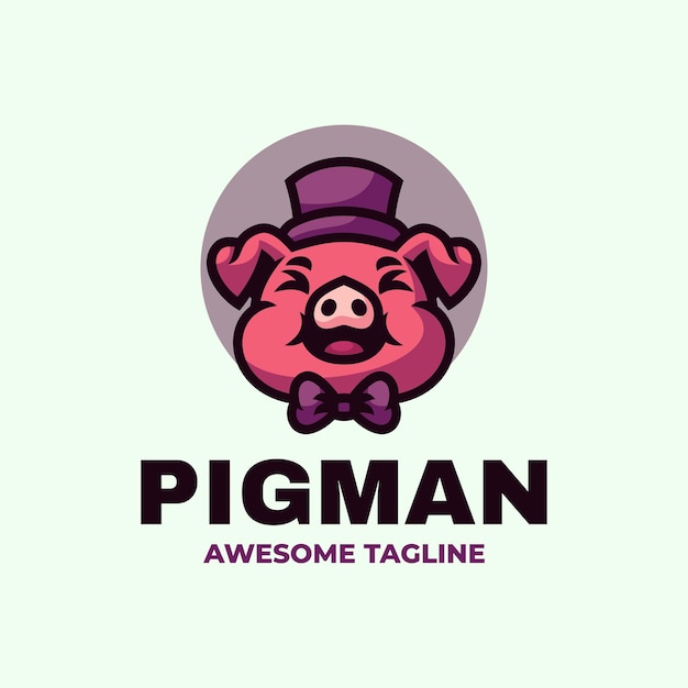 Ilustración vectorial del logotipo Pigman Mascota Estilo de dibujos animados