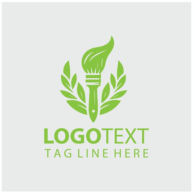 Ilustración vectorial del logotipo con pincel