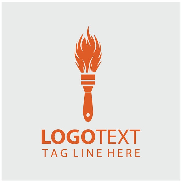 Ilustración vectorial del logotipo con pincel